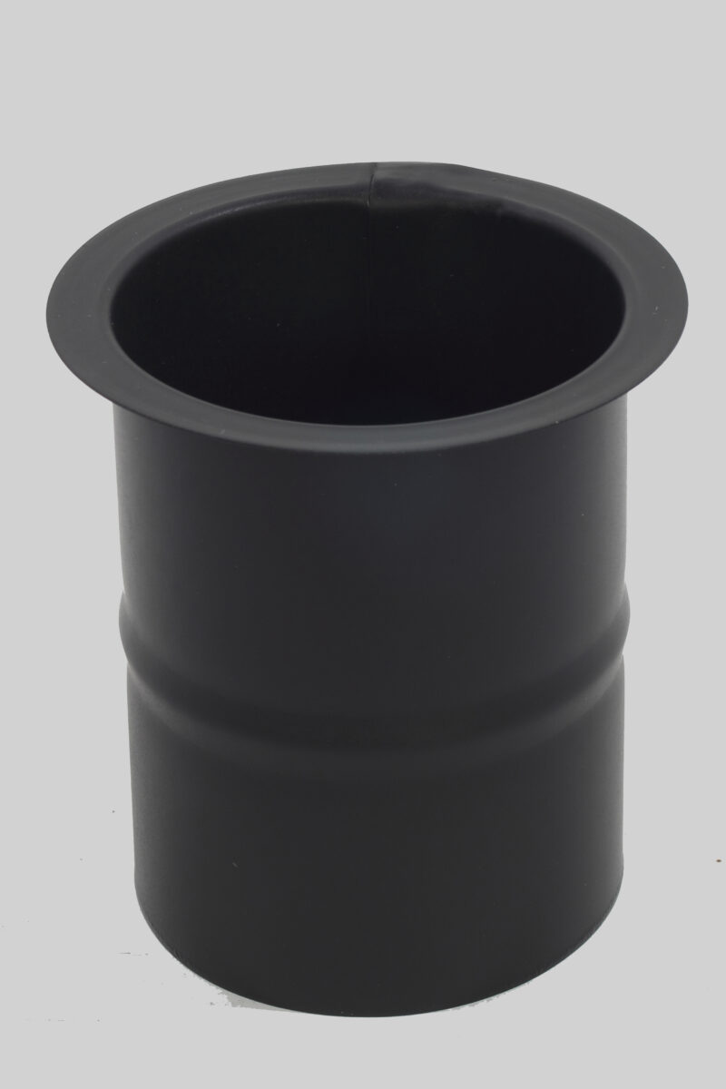 Egyszeres falhüvely, tömítéssel, füstcső pelletes fűtésrendszerekhez 1mm-es acélból, fekete színben - Image 3